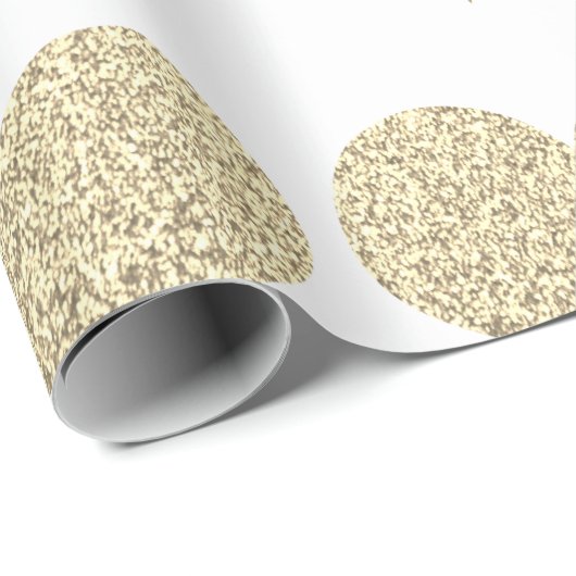 Glittery Gold Heart Pattern Golden White Holiday Cadeaupapier (Rol Hoek)