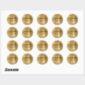 Glittery Gold Klasse van 2024 Afstuderen Ronde Sticker (Vel)