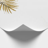 Glittery Gold Leaf, aangepaste naam Birthday Holid Cadeaupapier (Hoek)