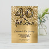 Glittery Gold Leopard 40 en Fabulous Kaart (Staand voorkant)