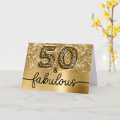 Glittery Gold Leopard Glam 50 and Fabulous Kaart (Gele Bloem)
