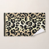 Glittery Gold Leopard Safari Print Bad Handdoek (Handdoek)