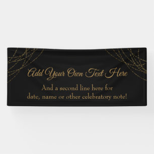 Glittery Gold Light Straling voegt uw eigen tekst  Spandoek
