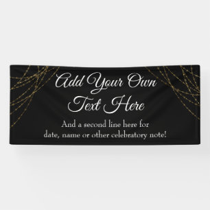 Glittery Gold Light Straling voegt uw eigen tekst  Spandoek