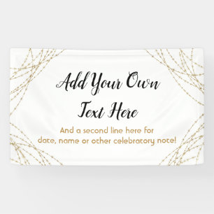 Glittery Gold Light Straling voegt uw eigen tekst  Spandoek