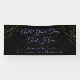 Glittery Gold Light Straling voegt uw eigen tekst  Spandoek