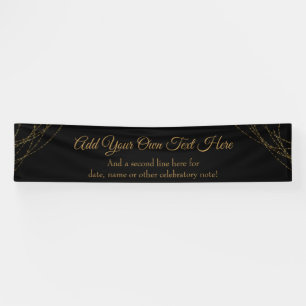 Glittery Gold Light Straling voegt uw eigen tekst  Spandoek