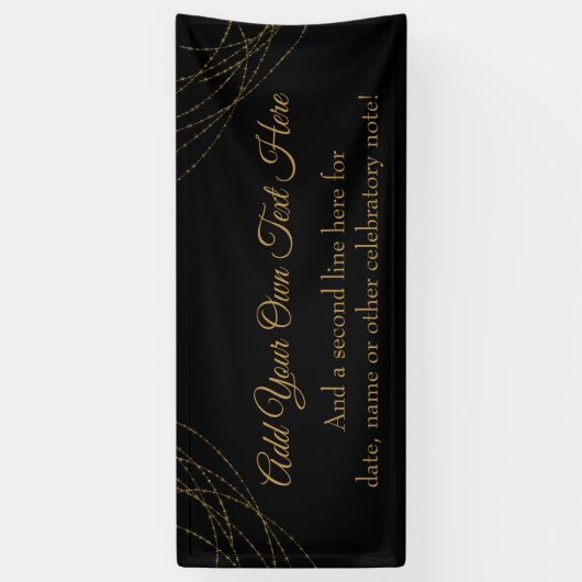 Glittery Gold Light Strings Voeg je eigen tekst to Spandoek (Verticaal)