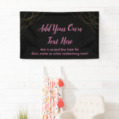 Glittery Gold Light Strings Voeg je eigen tekst to Spandoek (Insitu)