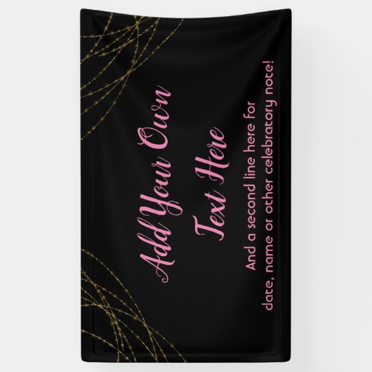 Glittery Gold Light Strings Voeg je eigen tekst to Spandoek (Verticaal)