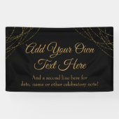 Glittery Gold Light Strings Voeg je eigen tekst to Spandoek (Horizontaal)