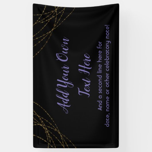 Glittery Gold Light Strings Voeg je eigen tekst to Spandoek (Verticaal)