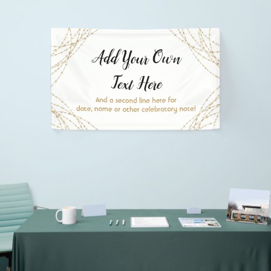 Glittery Gold Light Strings Voeg je eigen tekst to Spandoek (Beurs)