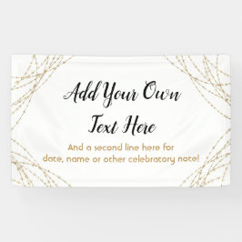 Glittery Gold Light Strings Voeg je eigen tekst to Spandoek