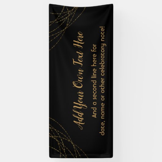 Glittery Gold Light Strings Voeg je eigen tekst to Spandoek (Verticaal)