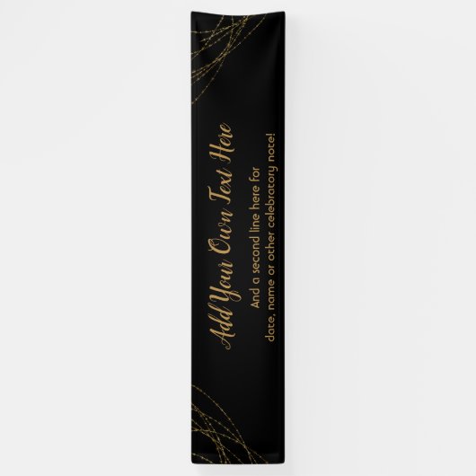 Glittery Gold Light Strings Voeg je eigen tekst to Spandoek (Verticaal)