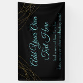 Glittery Gold Light Strings Voeg je eigen tekst to Spandoek (Verticaal)