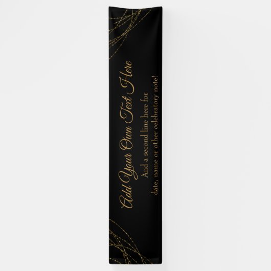 Glittery Gold Light Strings Voeg je eigen tekst to Spandoek (Verticaal)