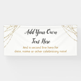 Glittery Gold Light Strings Voeg je eigen tekst to Spandoek