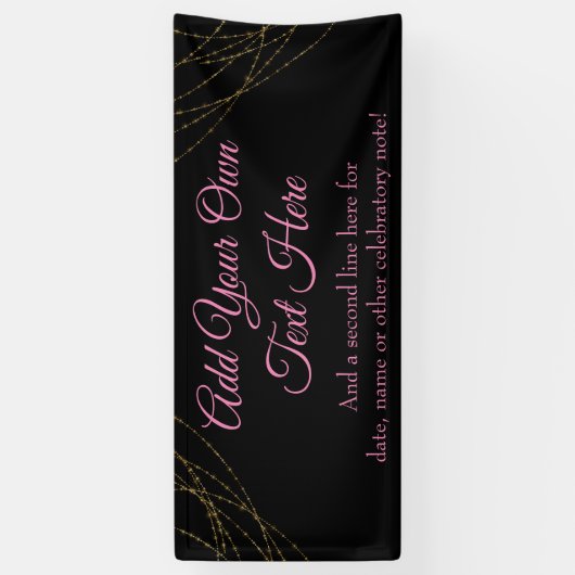 Glittery Gold Light Strings Voeg je eigen tekst to Spandoek (Verticaal)