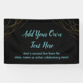 Glittery Gold Light Strings Voeg je eigen tekst to Spandoek (Horizontaal)