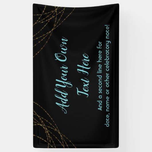 Glittery Gold Light Strings Voeg je eigen tekst to Spandoek (Verticaal)