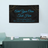 Glittery Gold Light Strings Voeg je hemelsblauwe t Spandoek (Beurs)
