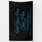 Glittery Gold Light Strings Voeg je hemelsblauwe t Spandoek (Verticaal)