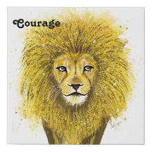 Glittery Gold Lion met een inspirerend woord