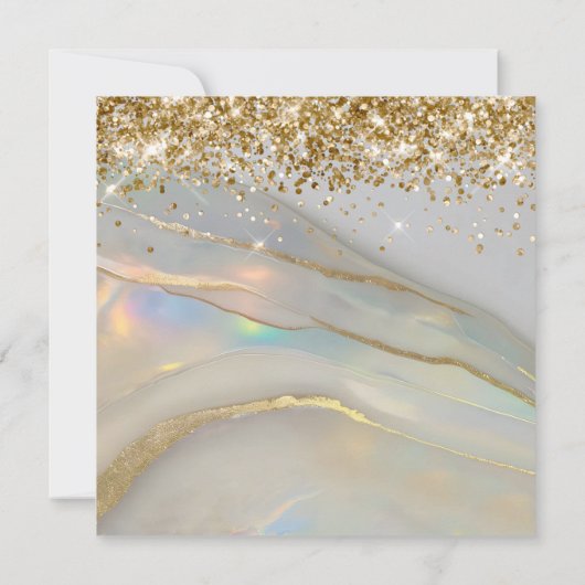Glittery Gold Marbled Opal 30e verjaardag Kaart (Achterkant)