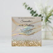 Glittery Gold Marbled Opal 60e verjaardag Kaart (Staand voorkant)