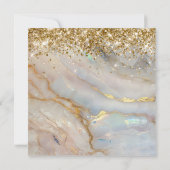 Glittery Gold Marbled Opal 75th Birthday Kaart (Achterkant)