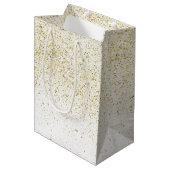 Glittery Gold Medium Cadeauzakje (Voorkant Gekanteld)