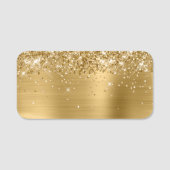 Glittery Gold Metallic Blank Naamplaatje (Voorkant)