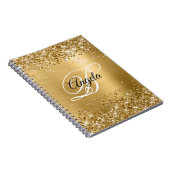 Glittery Gold Metallic Fancy Monogram Notitieboek (Rechterzijde)