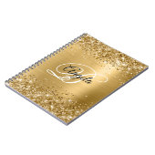 Glittery Gold Metallic Fancy Monogram Notitieboek (Linkerzijde)