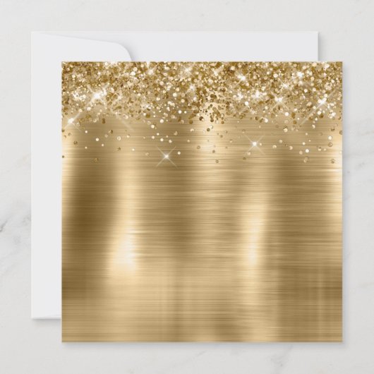 Glittery Gold Metallic Folie Look 50th Birthday Kaart (Achterkant)