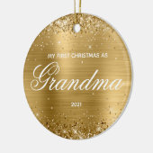 Glittery Gold Mijn eerste Kerstmis als oma Keramisch Ornament (Links)