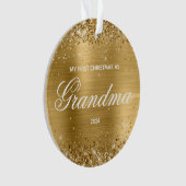 Glittery Gold Mijn eerste Kerstmis als oma Ornament (voorkant)