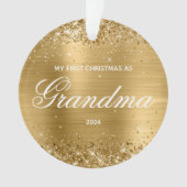 Glittery Gold Mijn eerste Kerstmis als oma Ornament (voorkant)