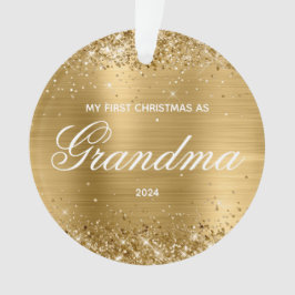 Glittery Gold Mijn eerste Kerstmis als oma Ornament