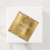 Glittery Gold Monogram 15e verjaardag Hartelijk da Bedankjes Labels (In situ)