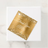 Glittery Gold Monogram 30e verjaardag Dank u Bedankjes Labels (In situ)