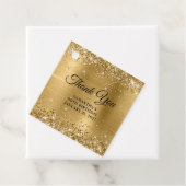 Glittery Gold Monogram 80th Birthday Hartelijk dan Bedankjes Labels (In situ)