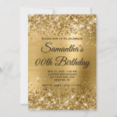 Glittery Gold Monogram Verjaardag Kaart (Voorkant)