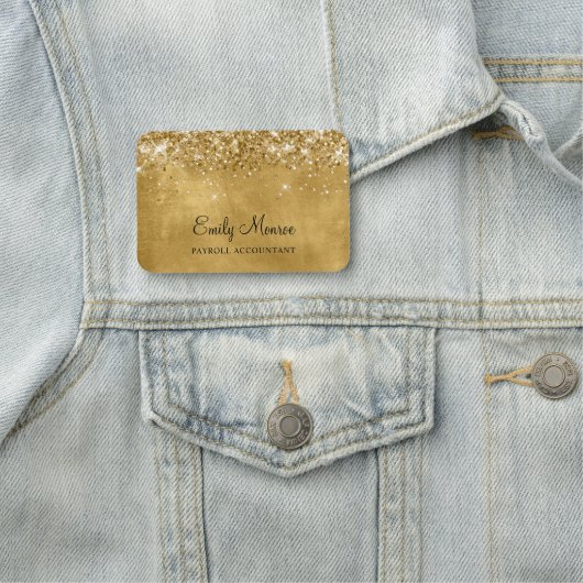 Glittery Gold Naamplaatje (In situ)