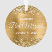 Glittery Gold Ombre Folie Bat Mitzvah Ornament (achterkant)