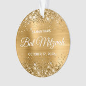 Glittery Gold Ombre Folie Bat Mitzvah Ornament (voorkant)