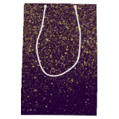Glittery Gold op Paarse Medium Cadeauzakje (Achterkant)