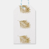 Glittery Gold Palms Tropical Weddings Celebrings Cadeaulabel (Achterkant)